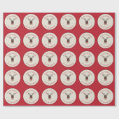 Merry kerst Rudolph Reindeer Gift Wrap Cadeaupapier (Vlak)