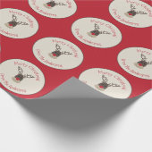 Merry kerst Rudolph Reindeer Gift Wrap Cadeaupapier (Hoek)