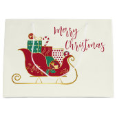 Merry kerst Santas Sleigh Groot Cadeauzakje (Voorkant)