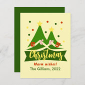 Merry kerst schattebout feestdagenkaart (Voorkant / Achterkant)