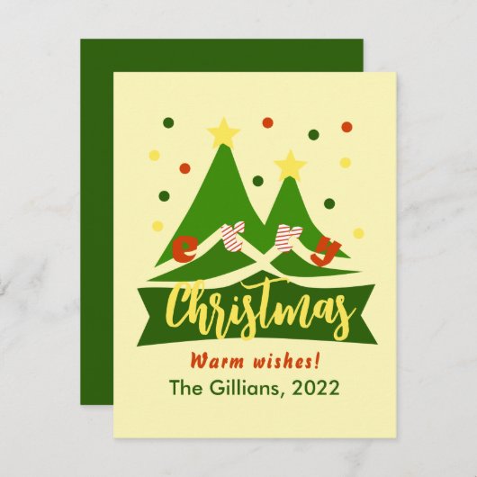 Merry kerst schattebout feestdagenkaart (Voorkant / Achterkant)