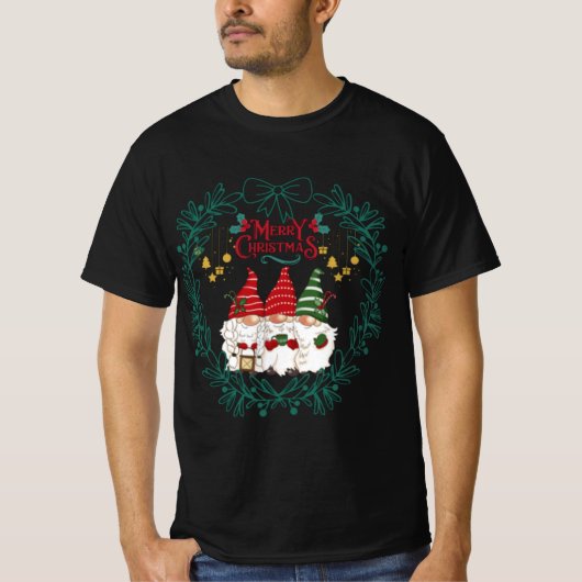Merry kerst schattige gnomen t-shirt (Voorkant)