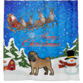 Merry kerst Shar Pei Douchegordijn (Voorkant)