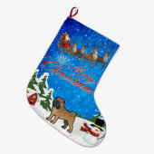 Merry kerst Shar Pei Grote Kerstsok (Voorkant (Hangend))