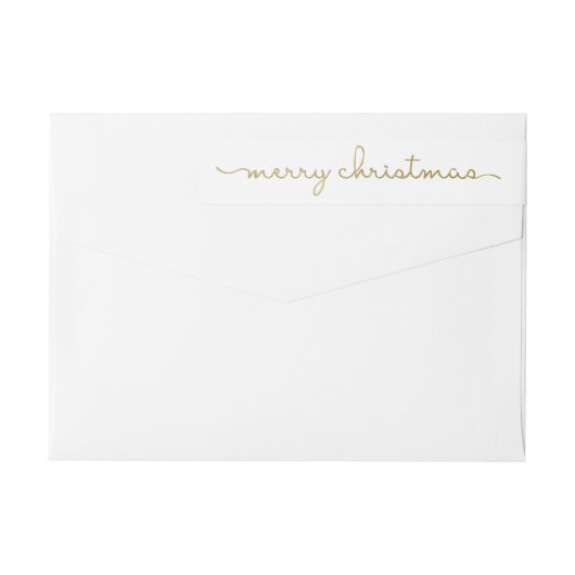 Merry kerst Simple Gold Hand Lettered Wrap (Achterkant)
