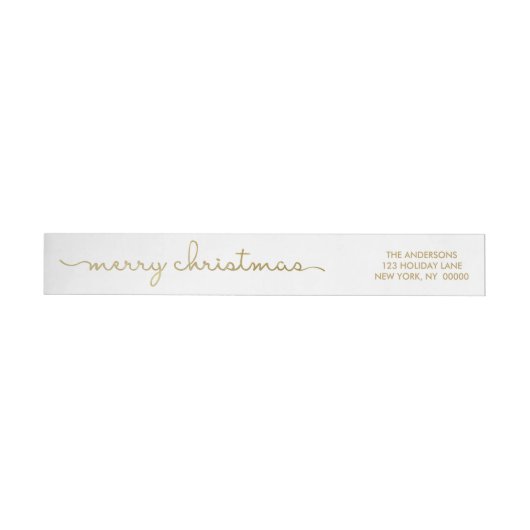 Merry kerst Simple Gold Hand Lettered Wrap (Individueel)