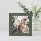 Merry kerst Simple Photo Green Feestdagenkaart (Staand voorkant)