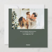 Merry kerst Simple Photo Green Feestdagenkaart (Achterkant)