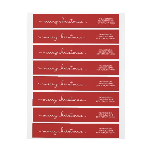 Merry kerst Simple Red Hand Lettered Wrap (Vel)