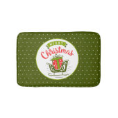 Merry kerst Sleigh Red Green Snowflake Patroon Badmat (Voorkant)