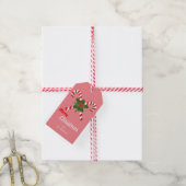 Merry kerst snoepsuikerriet zoet rood wit - roze cadeaulabel (Met Touw)