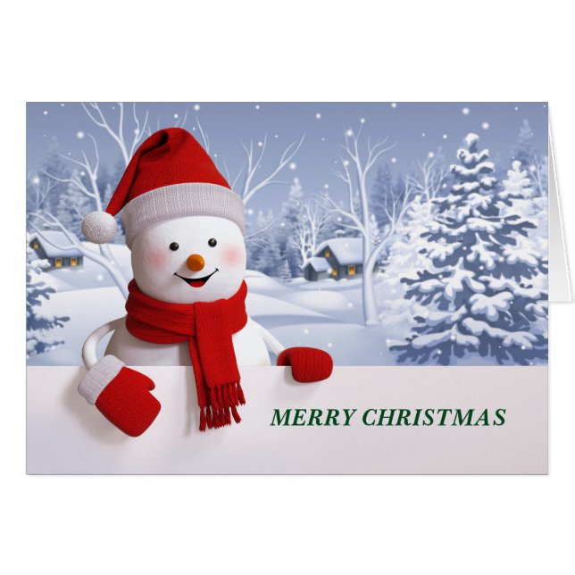 Merry kerst Snowman (Voorkant Horizontaal)