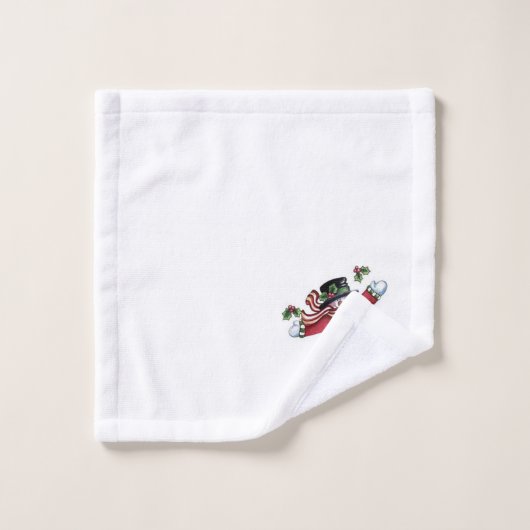 Merry kerst Snowman Bad Handdoek (Wasdoekje)