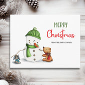 Merry kerst Snowman Briefkaart