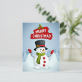 Merry kerst Snowman Briefkaart (Staand voorkant)