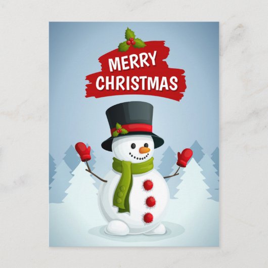 Merry kerst Snowman Briefkaart (Voorkant)