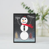 Merry kerst Snowman Briefkaart (Staand voorkant)