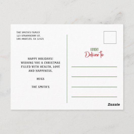 Merry kerst Snowman Briefkaart (Achterkant)