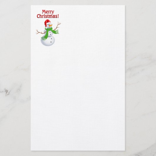 Merry kerst Snowman Briefpapier (Voorkant)