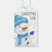 Merry kerst Snowman Cadeaulabel (Voorkant)