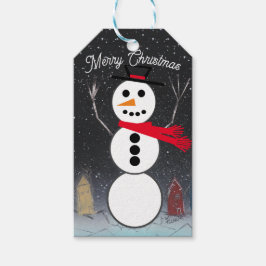 Merry kerst Snowman Cadeaulabel