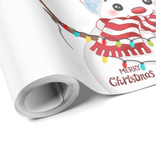 Merry kerst Snowman Cadeaupapier