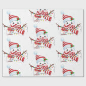 Merry kerst Snowman Cadeaupapier (Vlak)