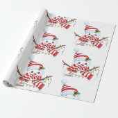 Merry kerst Snowman Cadeaupapier (Uitgerold)