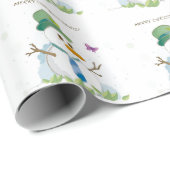 Merry kerst Snowman Cadeaupapier (Rol Hoek)