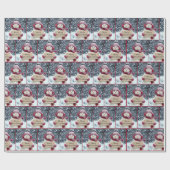 Merry kerst Snowman Cadeaupapier (Vlak)