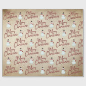Merry kerst Snowman Cadeaupapier (Vlak)