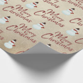 Merry kerst Snowman Cadeaupapier (Hoek)