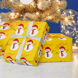 Merry kerst Snowman Cadeaupapier