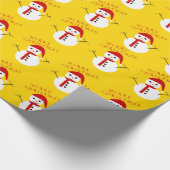 Merry kerst Snowman Cadeaupapier (Hoek)