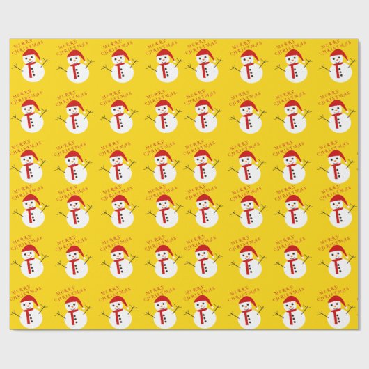 Merry kerst Snowman Cadeaupapier (Vlak)