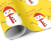 Merry kerst Snowman Cadeaupapier (Rol Hoek)
