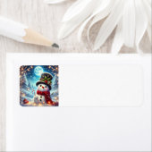 Merry kerst Snowman Etiket (Insitu)
