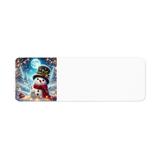 Merry kerst Snowman Etiket (Voorkant)