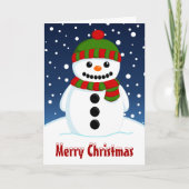 Merry kerst Snowman Feestdagen Kaart (Voorkant)
