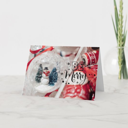 Merry kerst Snowman Feestdagen Kaart (Voorkant)