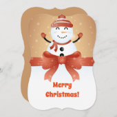 Merry kerst Snowman Feestdagenkaart (Voorkant / Achterkant)