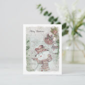Merry kerst Snowman Feestdagenkaart (Staand voorkant)