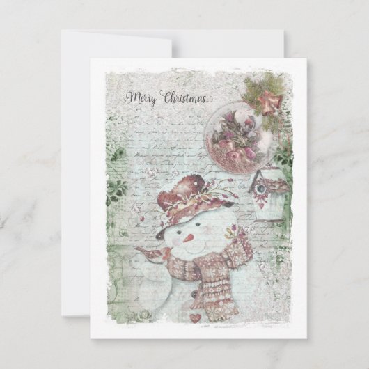 Merry kerst Snowman Feestdagenkaart (Voorkant)