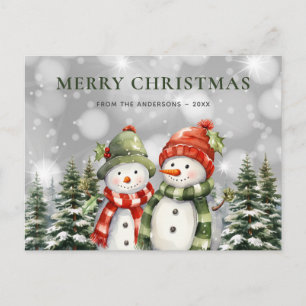 Merry kerst Snowman Feestdagenkaart