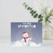 Merry kerst Snowman Feestdagenkaart (Staand voorkant)