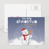 Merry kerst Snowman Feestdagenkaart (Voorkant / Achterkant)