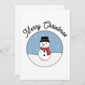 Merry kerst Snowman Feestdagenkaart (Voorkant / Achterkant)