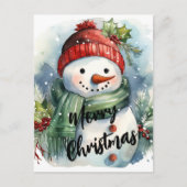 Merry kerst Snowman Feestdagenkaart (Voorkant)