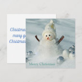 Merry kerst Snowman Feestdagenkaart (Voorkant / Achterkant)