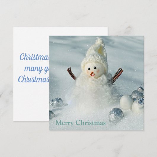 Merry kerst Snowman Feestdagenkaart (Voorkant / Achterkant)